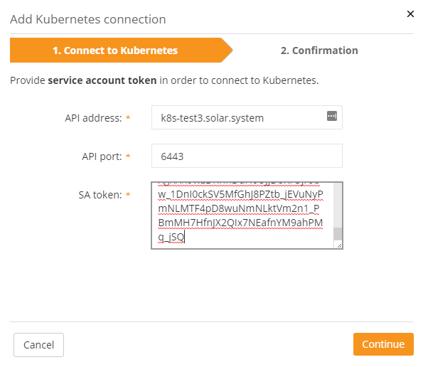 connect kubernetes in runecast
