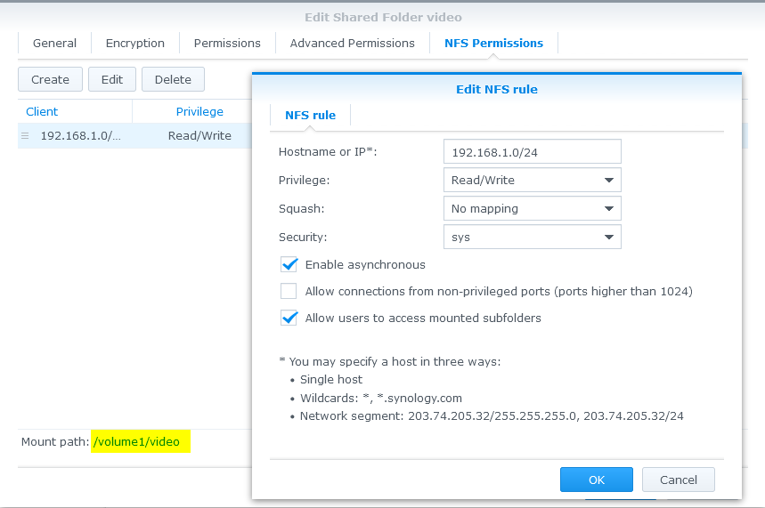 Kubernetes persistent volume on synology nas